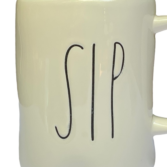 Rae Dunn SIP Mug Ceramic Coffee Tea Red Interior Black Large Letters NWT 2017 OG - Picture 3 of 11